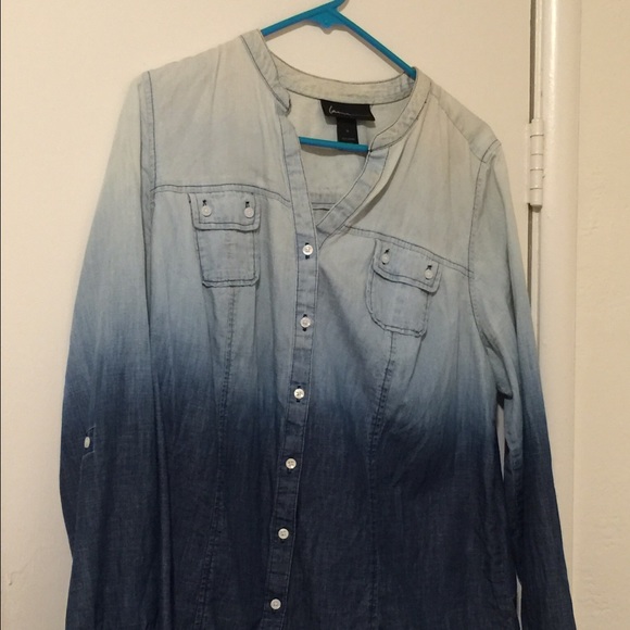 Lane Bryant blue gradient long-sleeve shirt