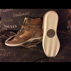 MK Rose Gold Wedge Sneaker Shoe