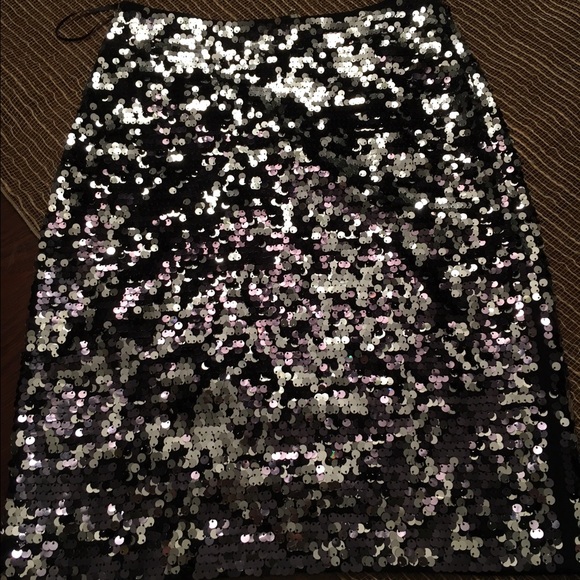 Topshop black and silver sequin skirt.