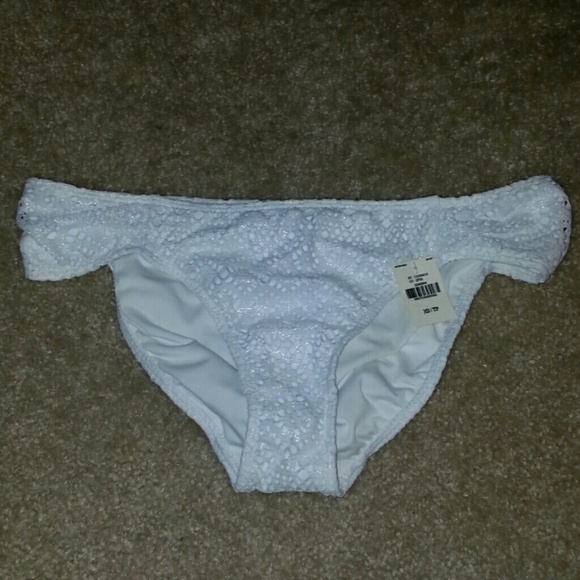 NWT victoria secret PINK white lace bikini bottoms
