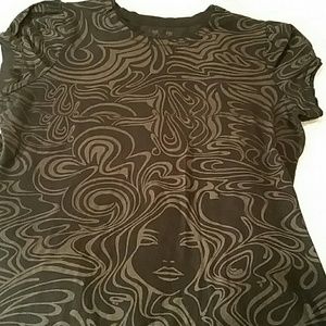 Burton Sz Large Top w Awesome Gray on Black Design