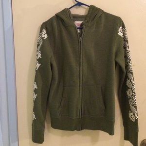 Green Zip Up Hoodie NWOT