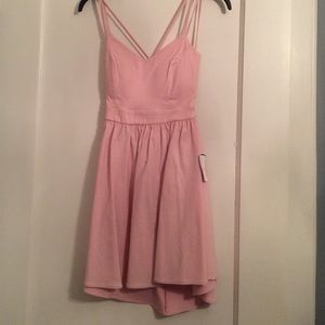 Beautiful baby pink dress backless dress