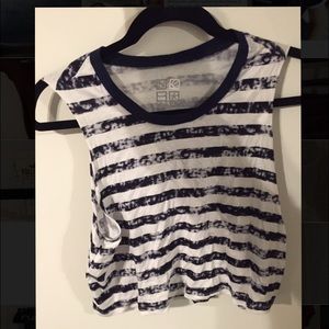 Navy striped Crop Tank