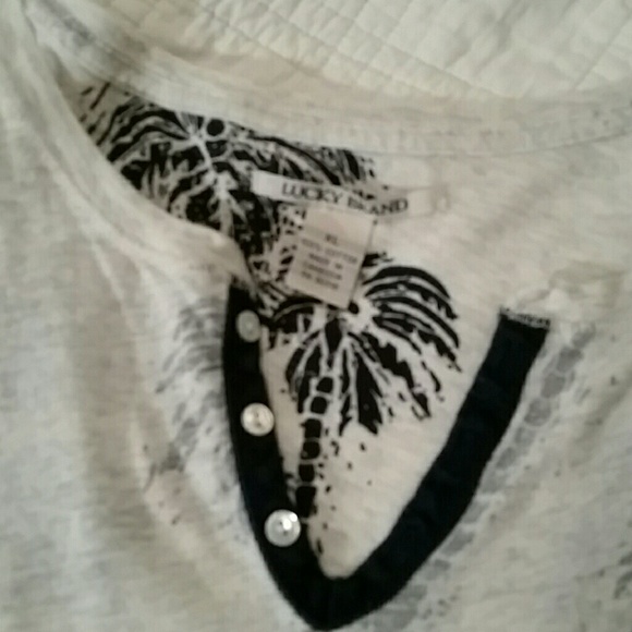 Lucky Brand Inside-out Palm Tree Shirt XL - Picture 2 of 4