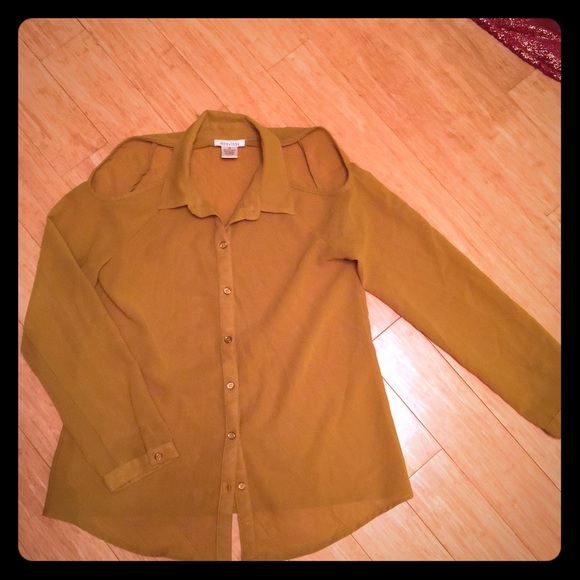 Mustard Yellow Sheer Blouse