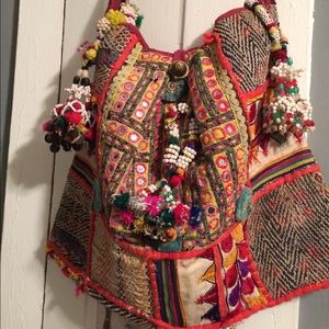 Boho Anthropologie shoulder bag w/ inside pocket