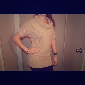 Cream-colored cowl neck sweater