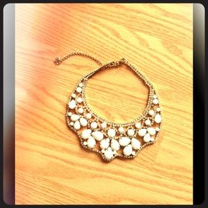 White stone statement necklace