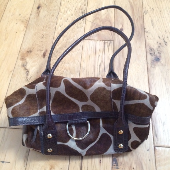 Maurizio Taiuti calfskin giraffe print purse