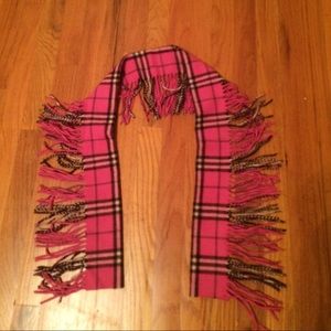 Hot pink Burberry scarf
