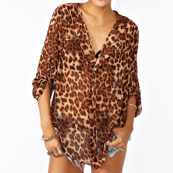 Nasty Gal Wildcat Blouse - Animal Leopard