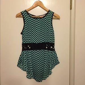 Chevron Mint Green top
