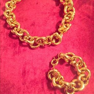 J. Crew authentic gold link necklace and bracelet.