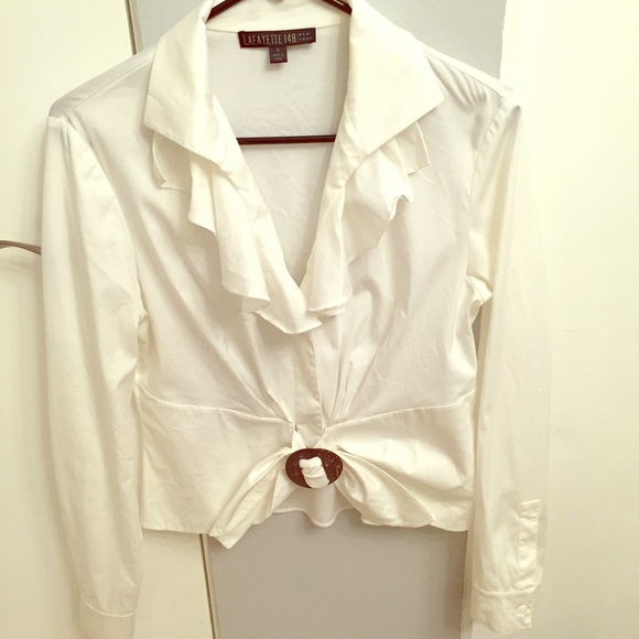 SOLD📍Off white crop blouse - Picture 1 of 3