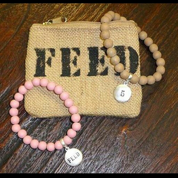 FEED  Jewelry - Natural Raw Bead FEED stretch bracelet