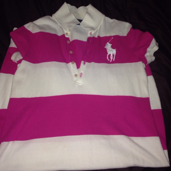 Pink and white polo dress