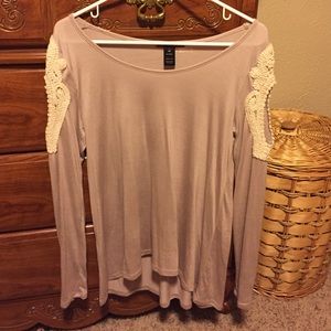 Beautiful purple top with detailed sleeves!