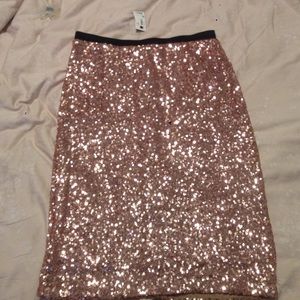 Pink sequin pencil skirt