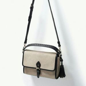 Zara combined suede messenger bag (4387)