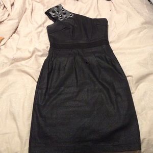 One shoulder shimmery mini dress