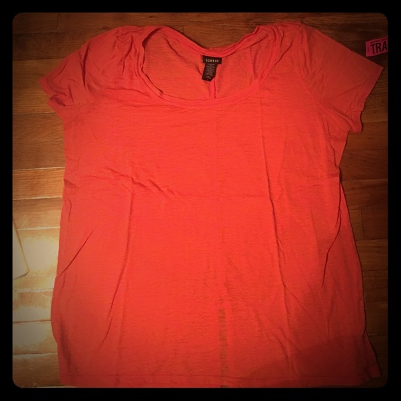 Torrid Size 1x orange burned tee, short sleeves wi