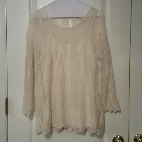 Cream Lace Top size Large