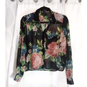 Floral chiffon blouse