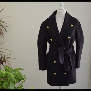 Balmain H&M Wool Blend Coat Black Size 12 (L)
