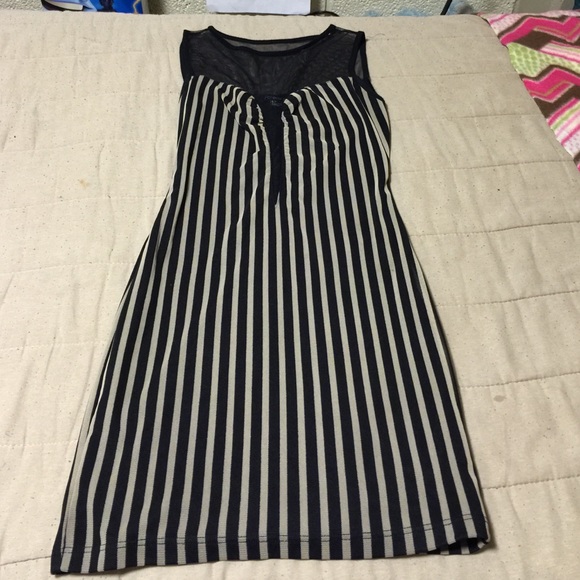 Black & Tan Striped Dress