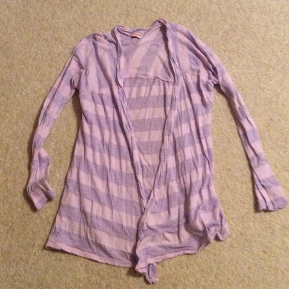 Purple striped cardigan