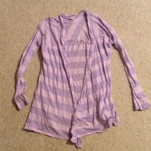 Purple striped cardigan