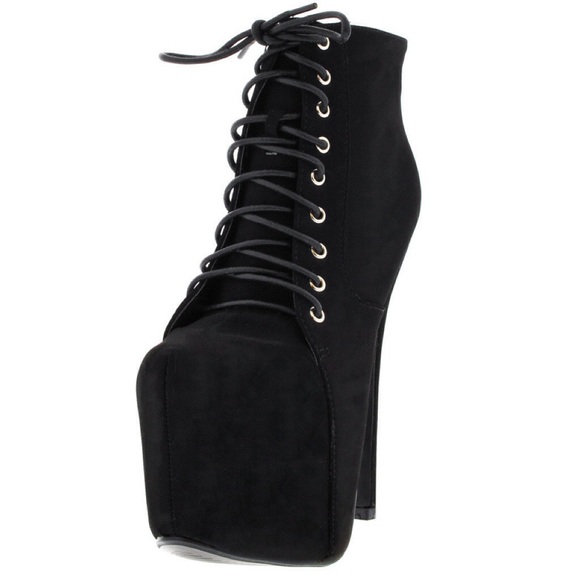 ♠️Suede Platform Heeled Boot Stiletto Heel Bootie - Picture 2 of 4