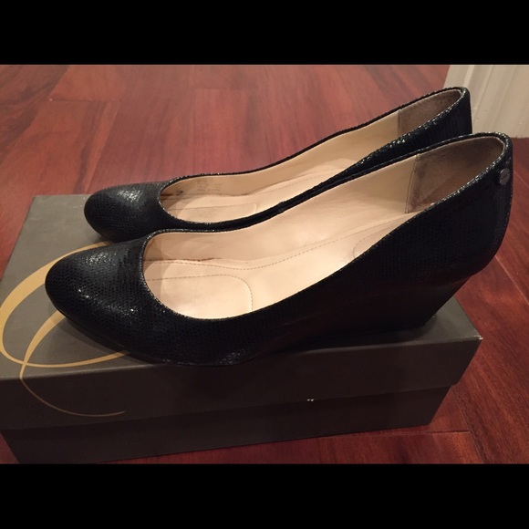 Calvin Klein black wedge shoe