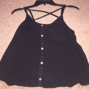 Plain black tank top