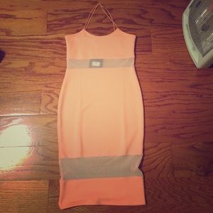 Peach midi dress