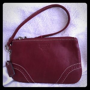 Coach Red Leather Wristlet