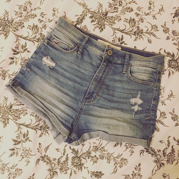Hollister Distressed High Waist Jean Shorts