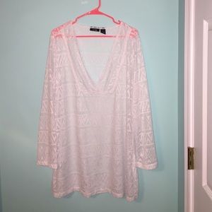 White bathing suit cover-up size large