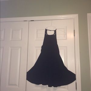 Black halter skater dress