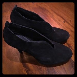 Black platform booties