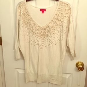 White sequined tunic top