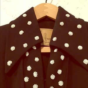 Original vintage Lilli Ann black suit w/ beading