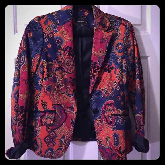 Printed cropped blazer
