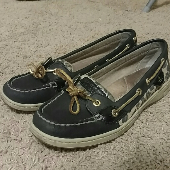 Black and leopard Sperry's