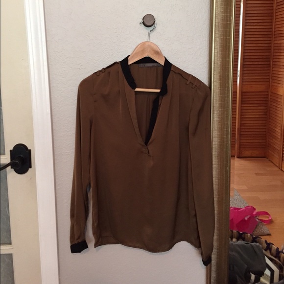 Zara basic silky blouse