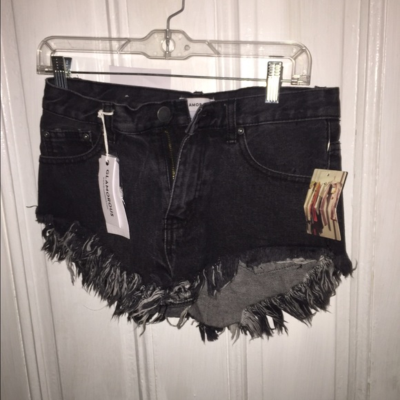 Urban outfitters high waist black Jean shorts