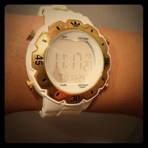 adidas white digital watch