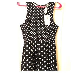 NWT! Black and white polka dot dress!