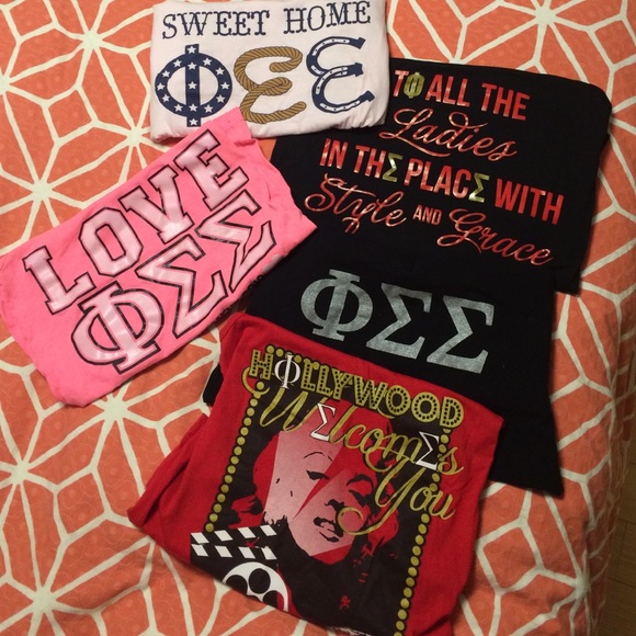 *BUNDLE* 5 American Apparel Phi Sigma Sigma shirts